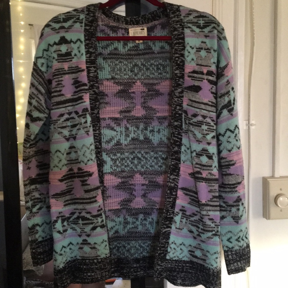 PacSun LA Hearts Patterned Sweater Cardigan
